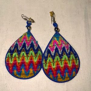 Unique Blue Thread Earrings